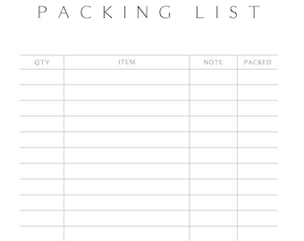 Packing List Planner Pages by Potter + Butler for Travel and Vacation Planning