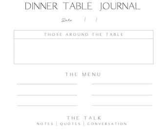 Dinner Table Journal Insert Pages by Potter + Butler: Family Dinner Journal
