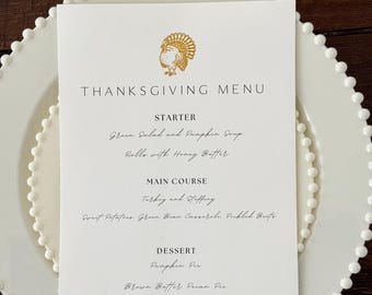 THANKSGIVING Menu: Customizable, Printable, Digital Download, Canva