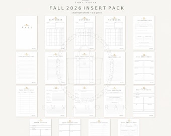 Printable  Fall 2026 Planner Insert Collection