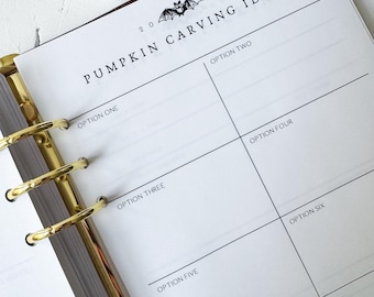 Printed Halloween Planner Insert Collection | For A5 6-Ring Planner