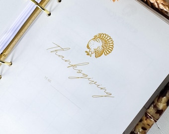 Printed Thanksgiving Planner Insert Collection | For A5 6-Ring Planner