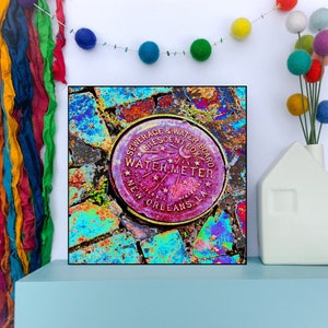 New Orleans Watermeter Cover - Travel Photography- Serendipitous Art- NOLA Photography