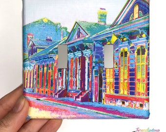 New Orleans French Quarter Rowhouses Switchplate Cover