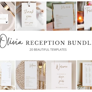 Hochzeitsschilder, Hochzeitsschilder, Hochzeitsschilder, Willkommensschild, Sitzplan, Barschild, Menükarte, Tischkarte für die Hochzeitszeremonie - OLIVIA