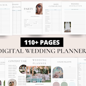 110+ Page Canva Wedding Planner Template Bundle, Wedding Planner,Wedding Itinerary,Wedding Planning Book,Wedding Planning Checklist Binder