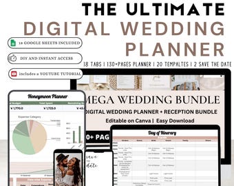 Digitaler Hochzeitsplaner / Hochzeitsplaner, Budget, Timeline (Digitaler Download)