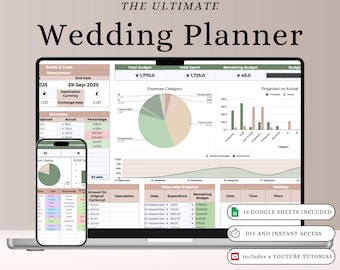 Hoja de cálculo para la planificación de bodas: presupuesto, lista de invitados y tareas (plantilla de Hojas de cálculo de Google)