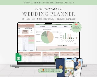 Wedding Planner Spreadsheet Wedding Budget Tracker Honeymoon Planner Checklist Guest List Tracker Wedding Travel Itinerary Seating Plan