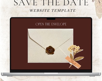 Sitio web de invitaciones para guardar la fecha con dinero antiguo: Invitación digital de Canva (descarga digital)