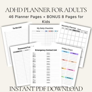 Adhd Daily Planner Printable Template Time Management Routine Chart Focus Aid Executive Function Digital Download Productivity Tool