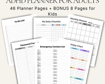 Adhd Daily Planner Printable Template Time Management Routine Chart Focus Aid Executive Function Digital Download Productivity Tool