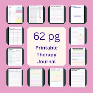 Printable Therapy Journal Mental Health Wellness Planner Mood Tracking Emotional Growth Personal Development Anxiety Support Depression