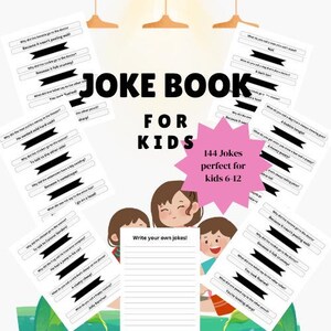 Libro de chistes imprimible, actividades para niños, juegos para viajes por carretera, entretenimiento, colección de risas para niños, descarga digital en PDF, acceso instantáneo, comedia limpia