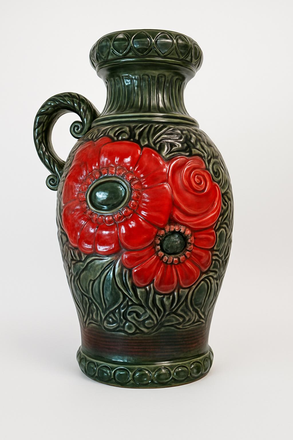 XXL Vintage Scheurich Floor Vase 54 Cm – West Germany Pottery