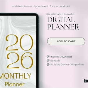Ipad Planner • 2026 Digital Planner PDF • GoodNotes + Notability Friendly • Hyperlinked Digital Planner • Daily Weekly Monthly Layout