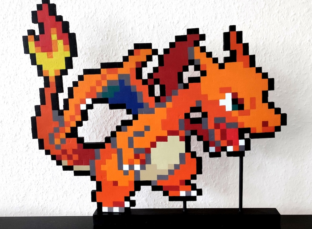 Charizard Pokemon Pixel Art Wooden Figurine - Etsy UK