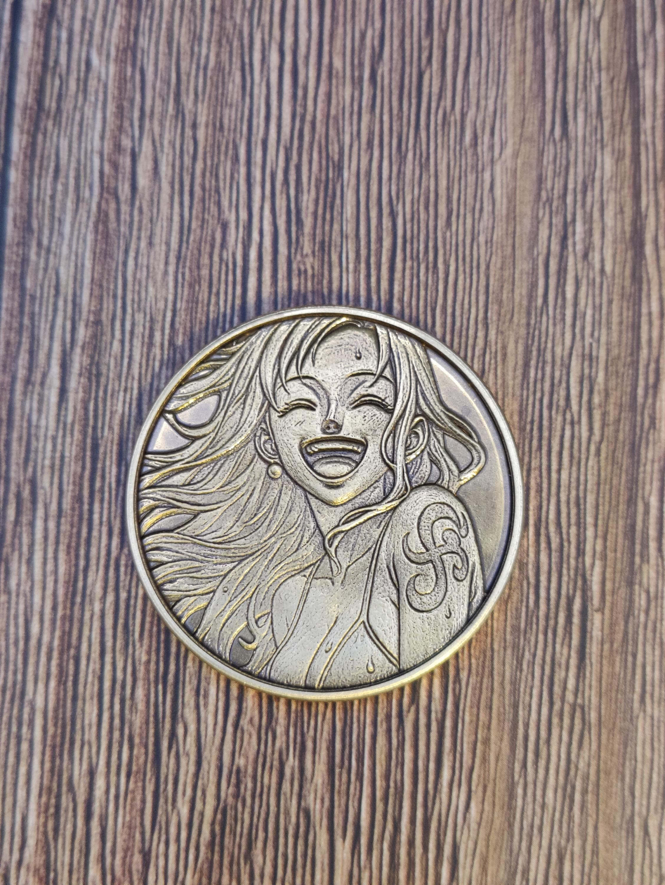 One Piece Coin in Brass 40 Mm, Laser Engraved – Nami Game Token