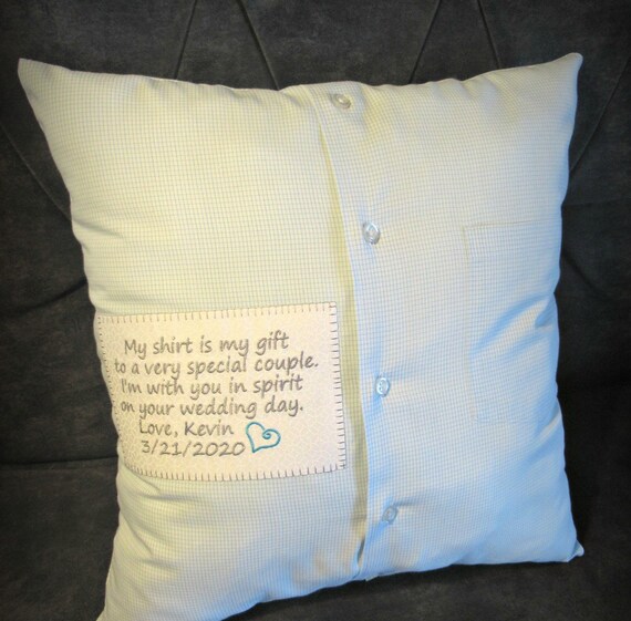 Custom Created Memorial Pillow from your treasured article of Etsy
