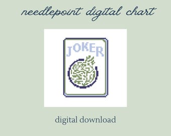 Mahjong Joker Needlepoint Chart: PDF Digital Pattern Download