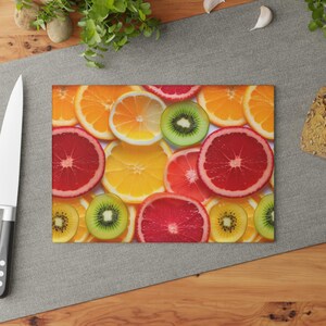 Summer Fruit Slices Glass Cutting Board - Perfect Gift for Home Chefs, Housewarming, Summer Party, Hostess