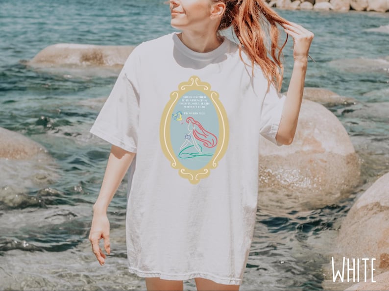 Proverbs 31 Princess Ariel T-shirt, Christian Tee, Bible Verse Shirt, Faith Apparel, Inspirational Clothing image 1