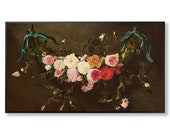 Samsung Frame art, The Frame TV download, Floral painting, Floral vintage artwork, Maximalist decor, Dark floral print, Feminine wall art