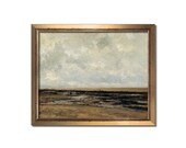 Landscape vintage painting, Printable coastal art, Gallery wall digital print, Download art, Beach Print, Antique painting, Ocean printable