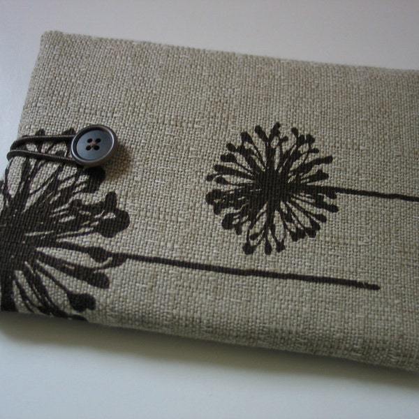 Kindle Paperwhite cover Paperwhite Kindle sleeve case Kindle cover Kindle case Kindle sleeve brown dandelion dandelions pattern print fabric