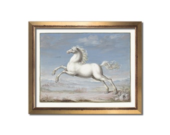 Horse print, Horse art, Horse painting, Horse gift, Vintage horse print, Antique England, Equestrian gift, Equestrian decor, Horse dressage