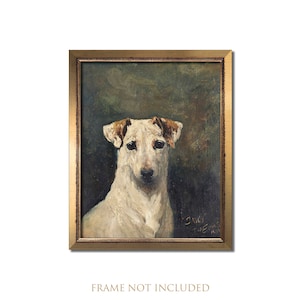 Vintage Jack Russell Terrier Print, Antique Dog Portrait, Puppy Wall Art (Giclée)