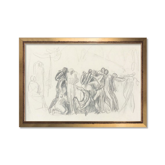 Figure Drawing Vintage Art Prints Pencil Drawing Figure Etsy