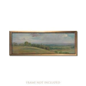 Painting, Landscape painting, Oil painting, Vintage painting, Art, Artwork, Vintage oil painting, Landscape wall art, Panoramic wall art