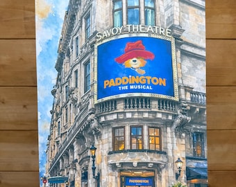 Savoy Theatre London Art Print – Paddington The Musical Poster, West End Theatre Illustration, London Theatre Wall Art, Musical Theatre Gift