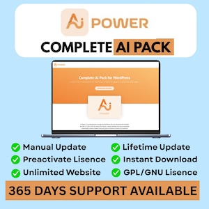 AI Power Pro - ChatGPT plugin for WordPress | Customizable Content, Images, and Forms | Chat bots Pexels WooCommerce Integration | GPL