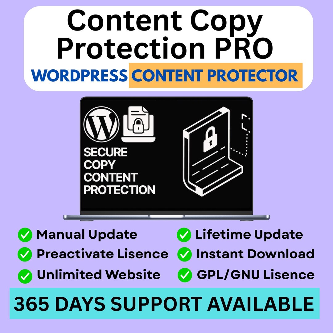 Wordpress Content Copy Protection Plugin | No Right Click PRO - Etsy