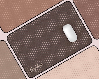 Polka Dot Desk Mat: Custom Name Oversized Mouse Pad, Minimalist Office in 3 Sizes