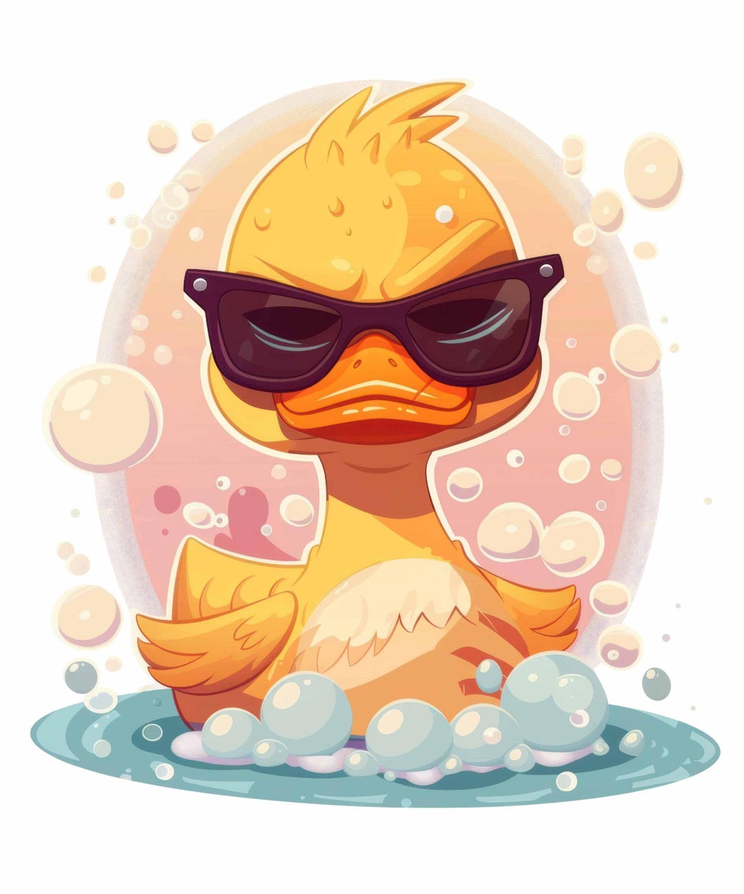 Cartoon Rubber Duck PNG – Funny Bubble Bath Clipart (digital Download ...