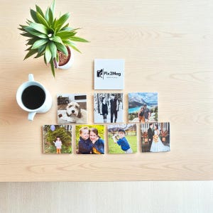 Custom Photo Magnets - Personalized Picture Magnets - Fridge Keepsakes from Your Photos - Unique Gift Idea - Handmade Memory Magnet Set
