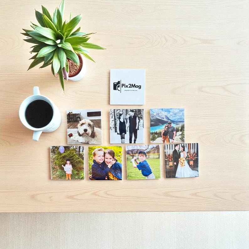 Custom Photo Magnets - Personalized Picture Magnets - Fridge Keepsakes from Your Photos - Unique Gift Idea - Handmade Memory Magnet Set