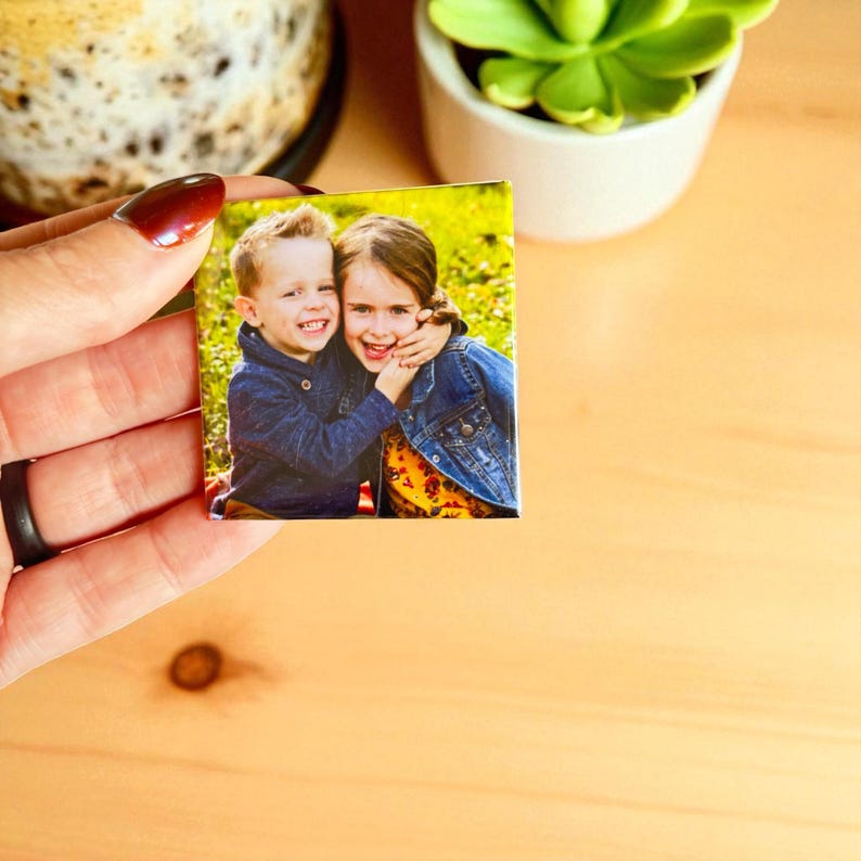 Custom Photo Magnets - Personalized Picture Magnets - Fridge Keepsakes from Your Photos - Unique Gift Idea - Handmade Memory Magnet Set