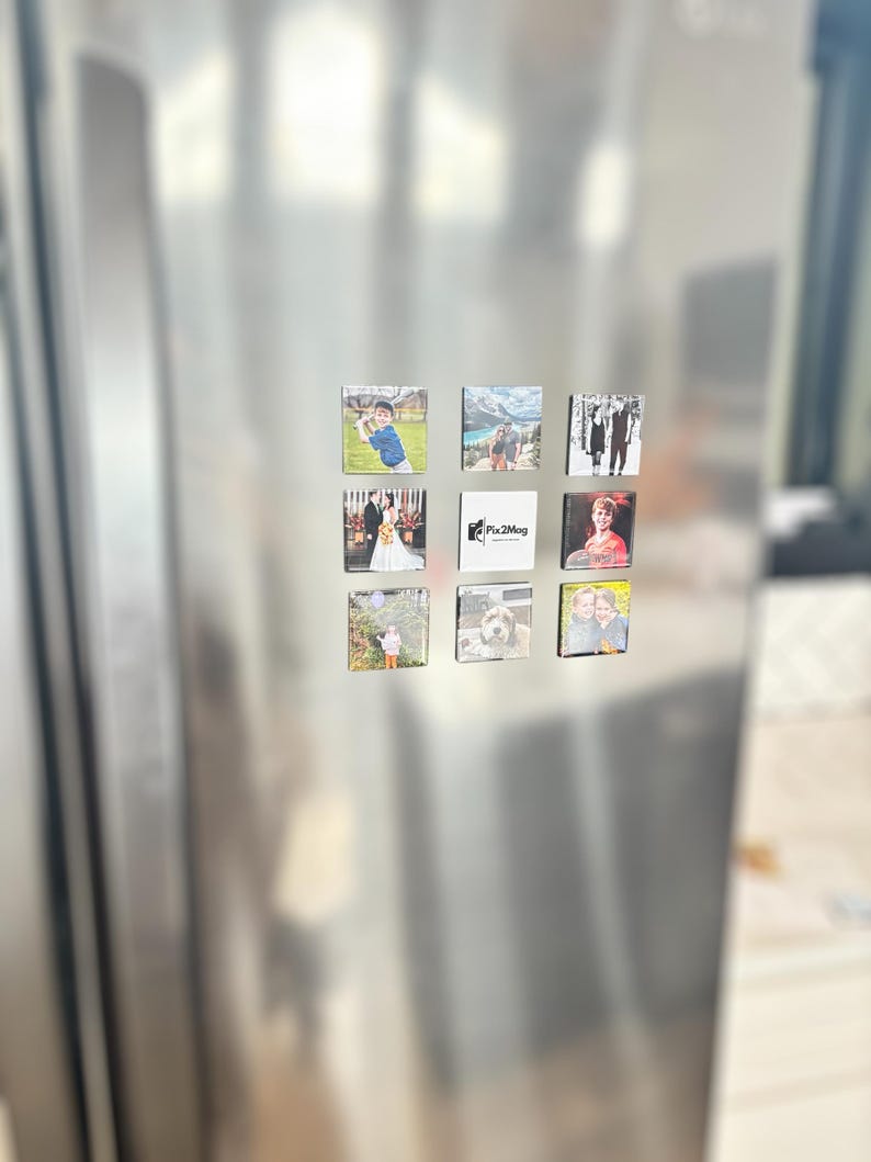 Custom Photo Magnets - Personalized Picture Magnets - Fridge Keepsakes from Your Photos - Unique Gift Idea - Handmade Memory Magnet Set