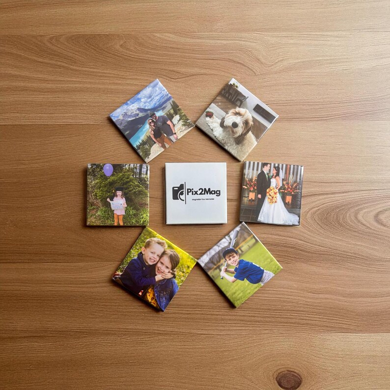 Custom Photo Magnets - Personalized Picture Magnets - Fridge Keepsakes from Your Photos - Unique Gift Idea - Handmade Memory Magnet Set