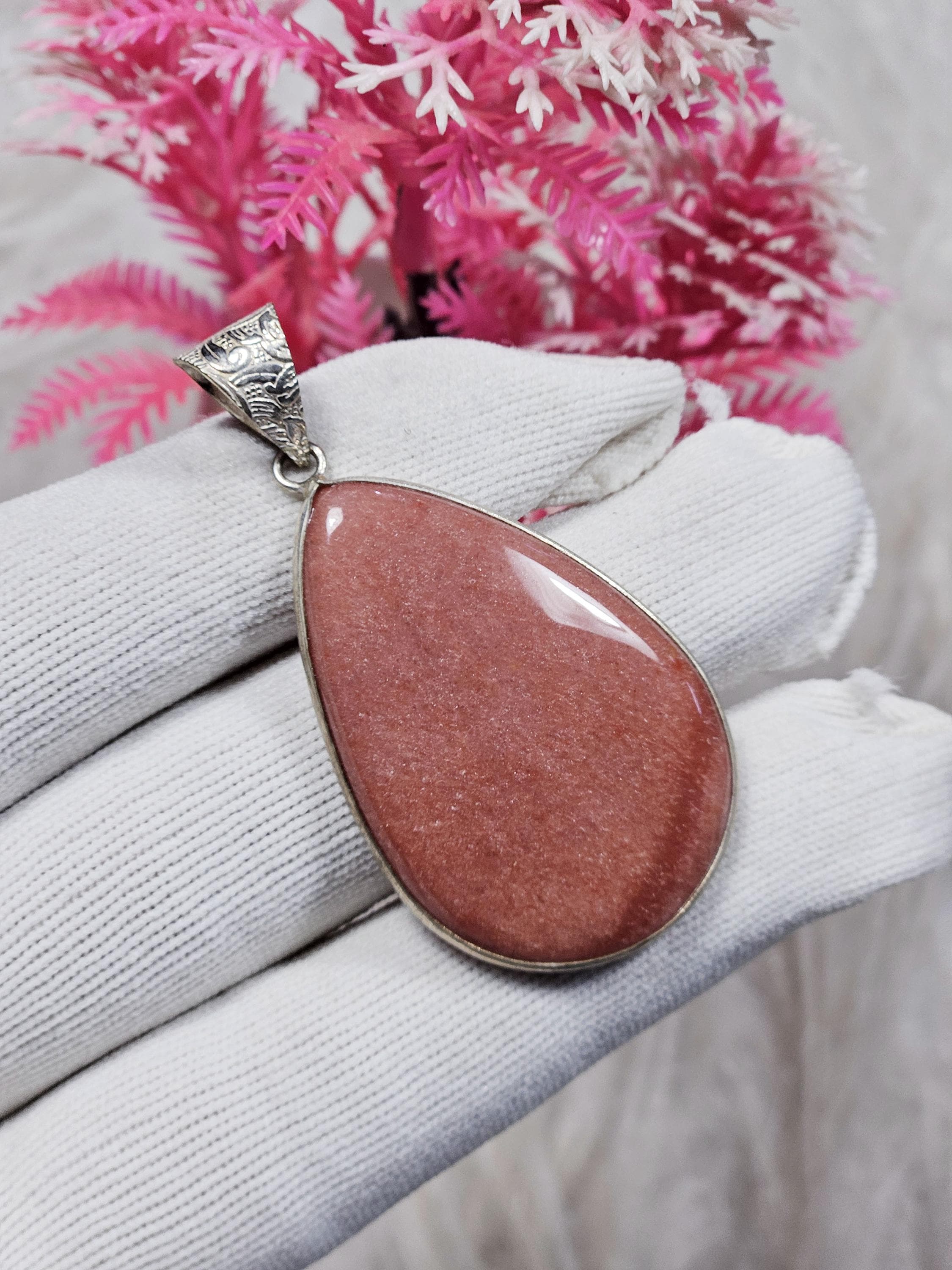 天然ストロベリークォーツ宝石925シルバーペンダントジュエリー - Etsy