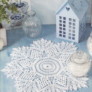 Pattern of Filethakeln leicht gemacht 2015_5_02 round star winter snowflake filet crochet lace cotton table cloth runner vintage retro