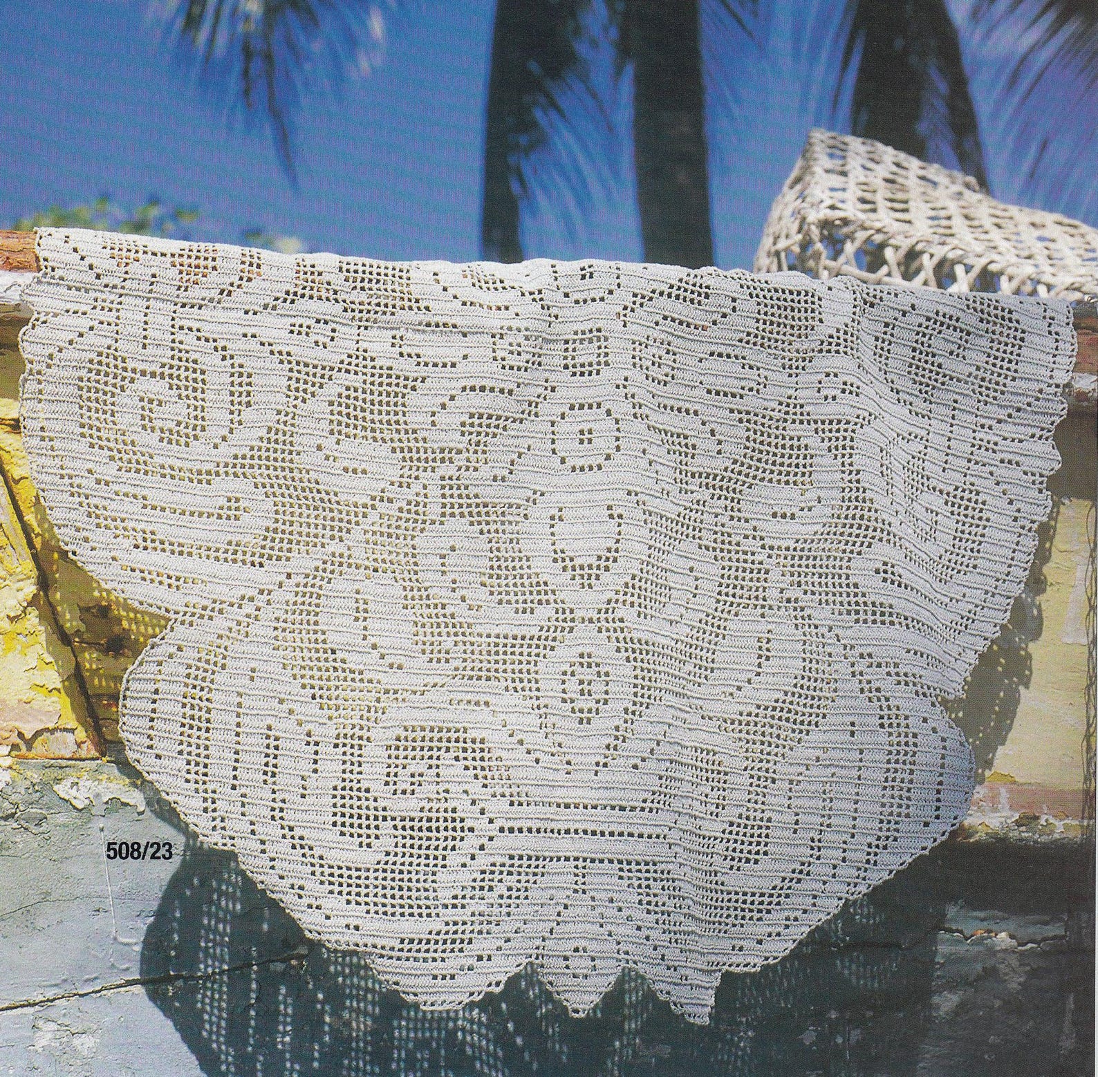 Pattern of Burda Special E508_23 Square Filet Crochet Lace Cotton Table ...