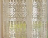 Pattern of Burda special E508_02 square filet crochet lace cotton table cloth runner vintage retro doily floral white curtains
