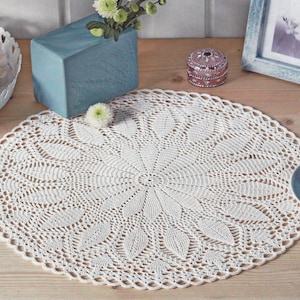 Pattern of Filethakeln leicht gemacht 2015_5_09 round floral filet crochet lace cotton table cloth runner vintage retro white doily
