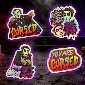 Danhausen Inspired Holographic Stickers: Comic Style, Pro Wrestling Fan Art All 4