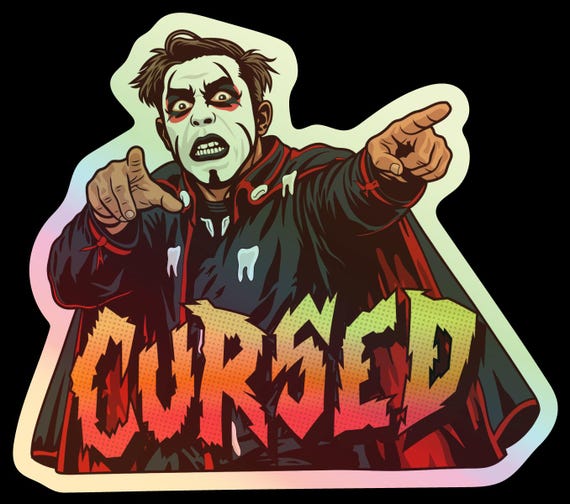 Danhausen Inspired Holographic Sticker: Comic Style, Pro Wrestling Fan Art (3" x 2.64")